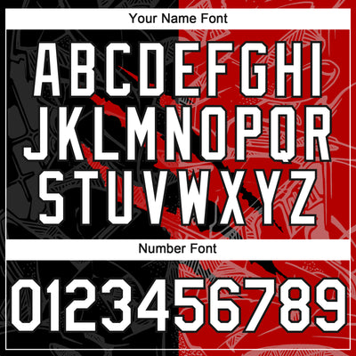 Custom Graffiti Pattern White Black-Red 3D Scratch Authentic Baseball Jersey