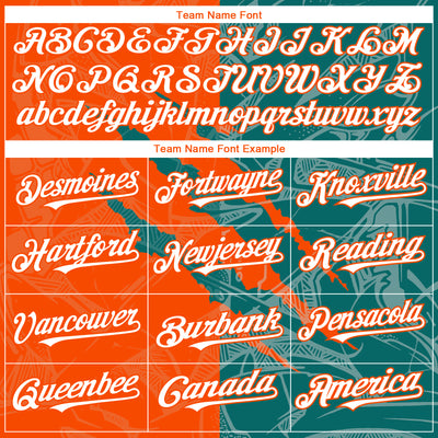 Custom Graffiti Pattern White Orange-Teal 3D Scratch Authentic Baseball Jersey