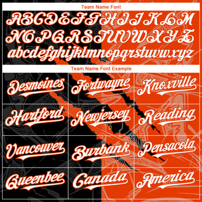 Custom Graffiti Pattern White Black-Orange 3D Scratch Authentic Baseball Jersey