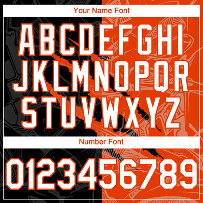 Custom Graffiti Pattern White Black-Orange 3D Scratch Authentic Baseball Jersey