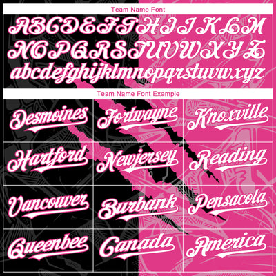 Custom Graffiti Pattern White Black-Pink 3D Scratch Authentic Baseball Jersey