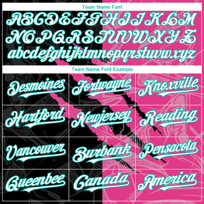 Custom Graffiti Pattern White Black Pink-Aqua 3D Scratch Authentic Baseball Jersey