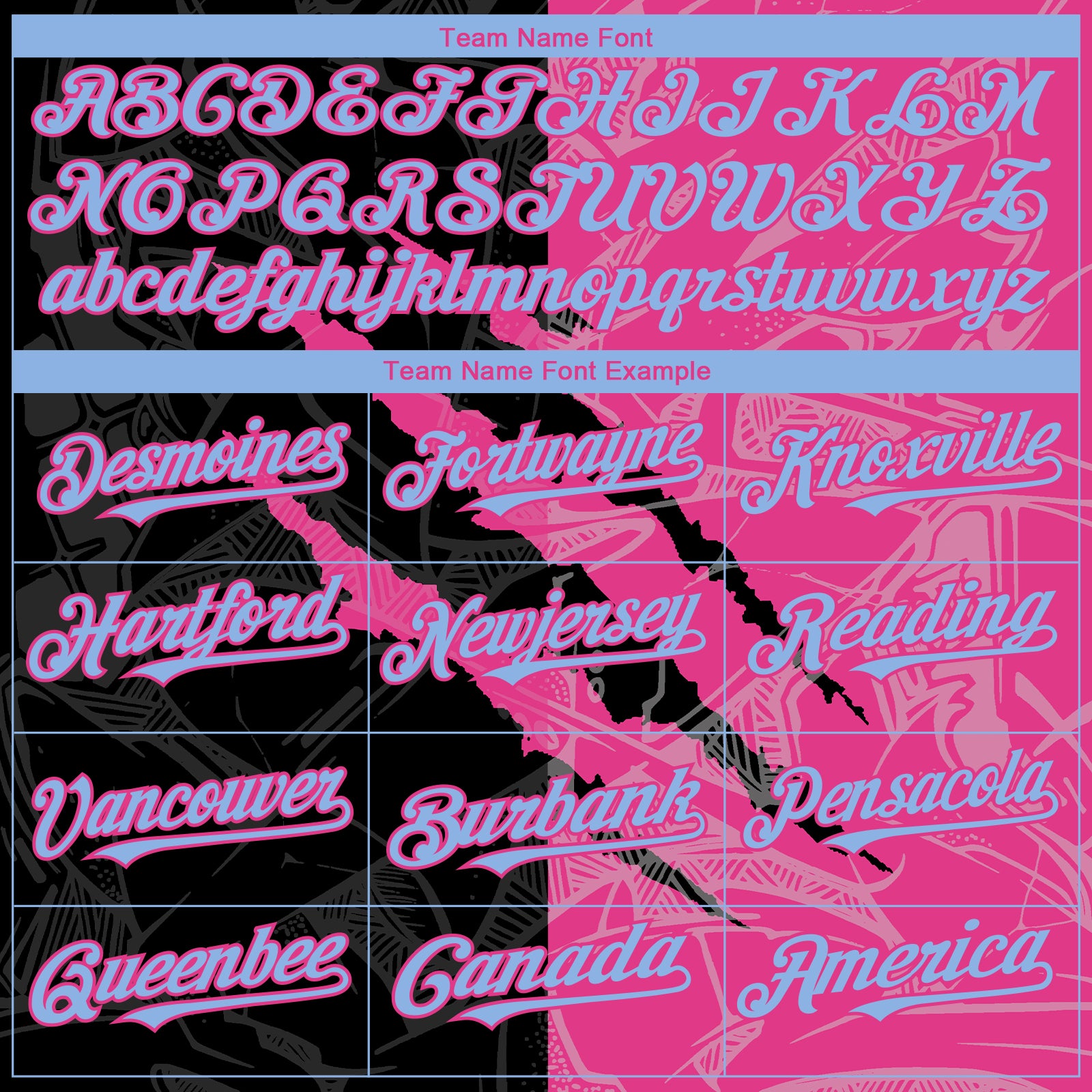 Custom Graffiti Pattern Light Blue Black-Pink 3D Scratch Authentic Baseball Jersey