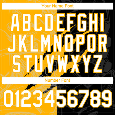 Custom Graffiti Pattern White Black-Gold 3D Scratch Authentic Baseball Jersey