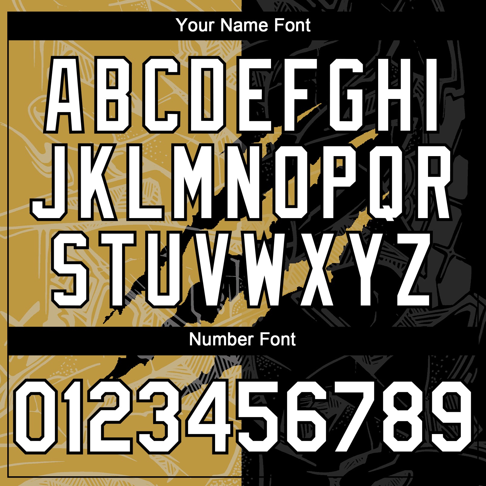 Custom Graffiti Pattern White Black-Old Gold 3D Scratch Authentic Baseball Jersey