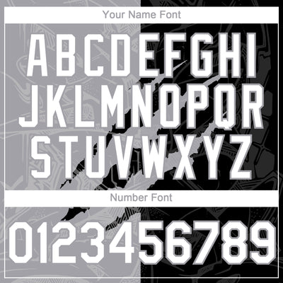 Custom Graffiti Pattern White Black-Gray 3D Scratch Authentic Baseball Jersey