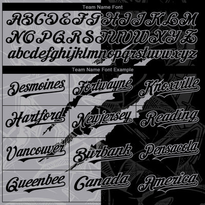 Custom Graffiti Pattern Black-Gray 3D Scratch Authentic Baseball Jersey