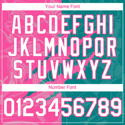 Custom Graffiti Pattern White Teal-Pink 3D Scratch Authentic Baseball Jersey