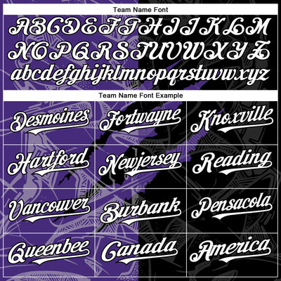 Custom Graffiti Pattern White Black-Purple 3D Scratch Authentic Baseball Jersey