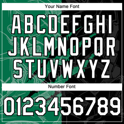 Custom Graffiti Pattern White Black-Kelly Green 3D Scratch Authentic Baseball Jersey