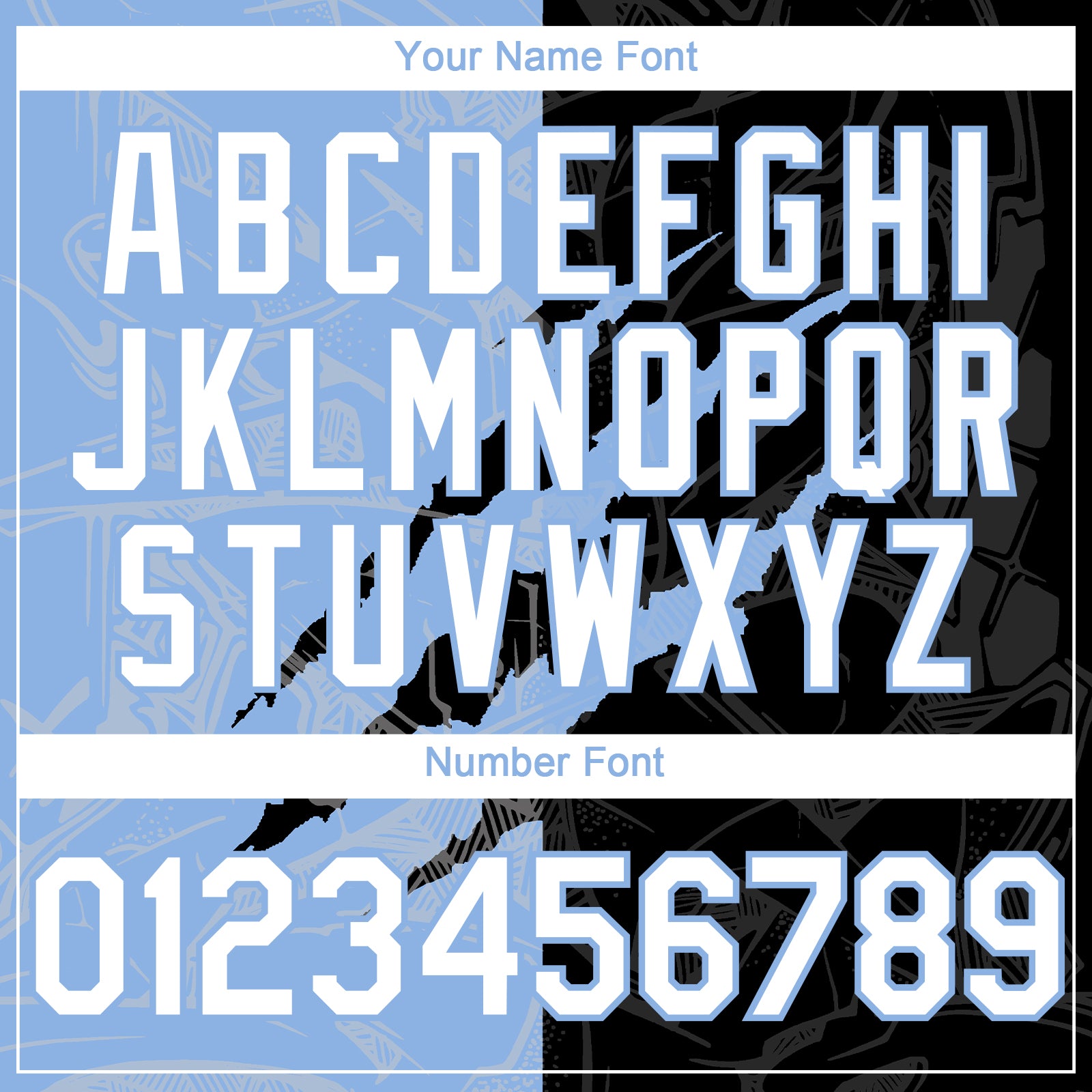 Custom Graffiti Pattern White Black-Light Blue 3D Scratch Authentic Baseball Jersey