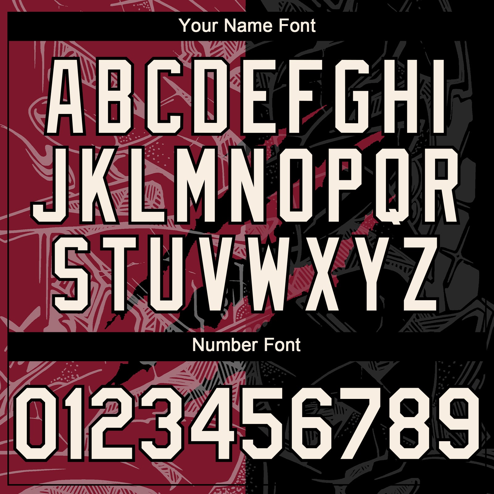 Custom Graffiti Pattern Cream Black-Crimson 3D Scratch Authentic Baseball Jersey