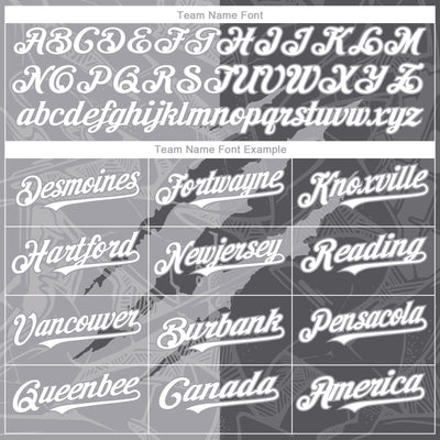 Custom Graffiti Pattern White Steel Gray-Gray 3D Scratch Authentic Baseball Jersey