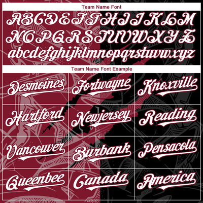 Custom Graffiti Pattern White Black-Crimson 3D Scratch Authentic Baseball Jersey