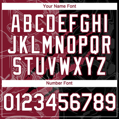 Custom Graffiti Pattern White Black-Crimson 3D Scratch Authentic Baseball Jersey