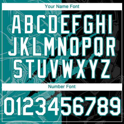 Custom Graffiti Pattern White Black-Teal 3D Scratch Authentic Baseball Jersey