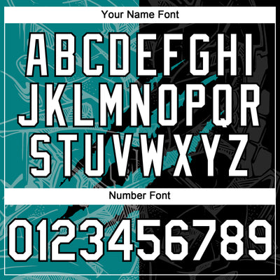 Custom Graffiti Pattern White Black-Teal 3D Scratch Authentic Baseball Jersey