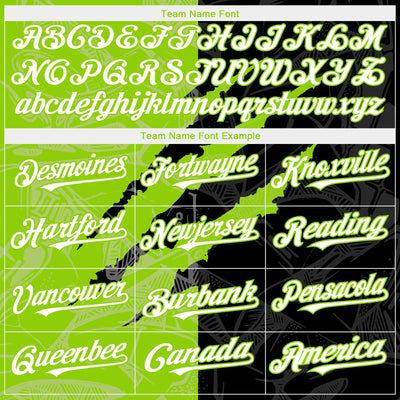 Custom Graffiti Pattern White Black-Neon Green 3D Scratch Authentic Baseball Jersey