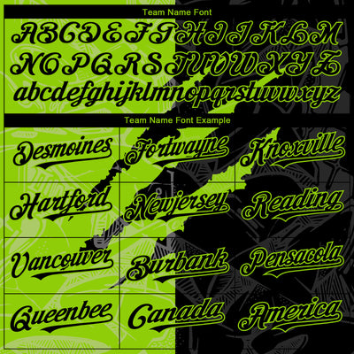 Custom Graffiti Pattern Black-Neon Green 3D Scratch Authentic Baseball Jersey
