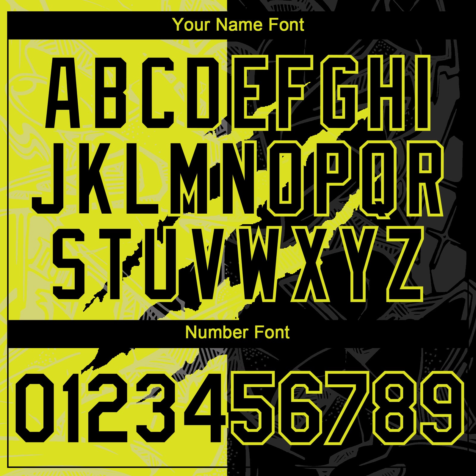 Custom Graffiti Pattern Black-Neon Yellow 3D Scratch Authentic Baseball Jersey