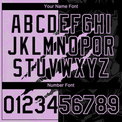 Custom Graffiti Pattern Black-Light Purple 3D Scratch Authentic Baseball Jersey