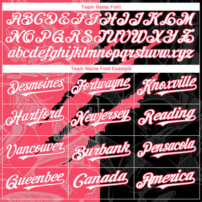 Custom Graffiti Pattern White Black-Neon Pink 3D Scratch Authentic Baseball Jersey