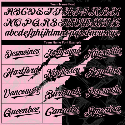 Custom Graffiti Pattern Black-Light Pink 3D Scratch Authentic Baseball Jersey