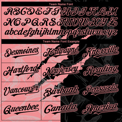 Custom Graffiti Pattern Black-Medium Pink 3D Scratch Authentic Baseball Jersey