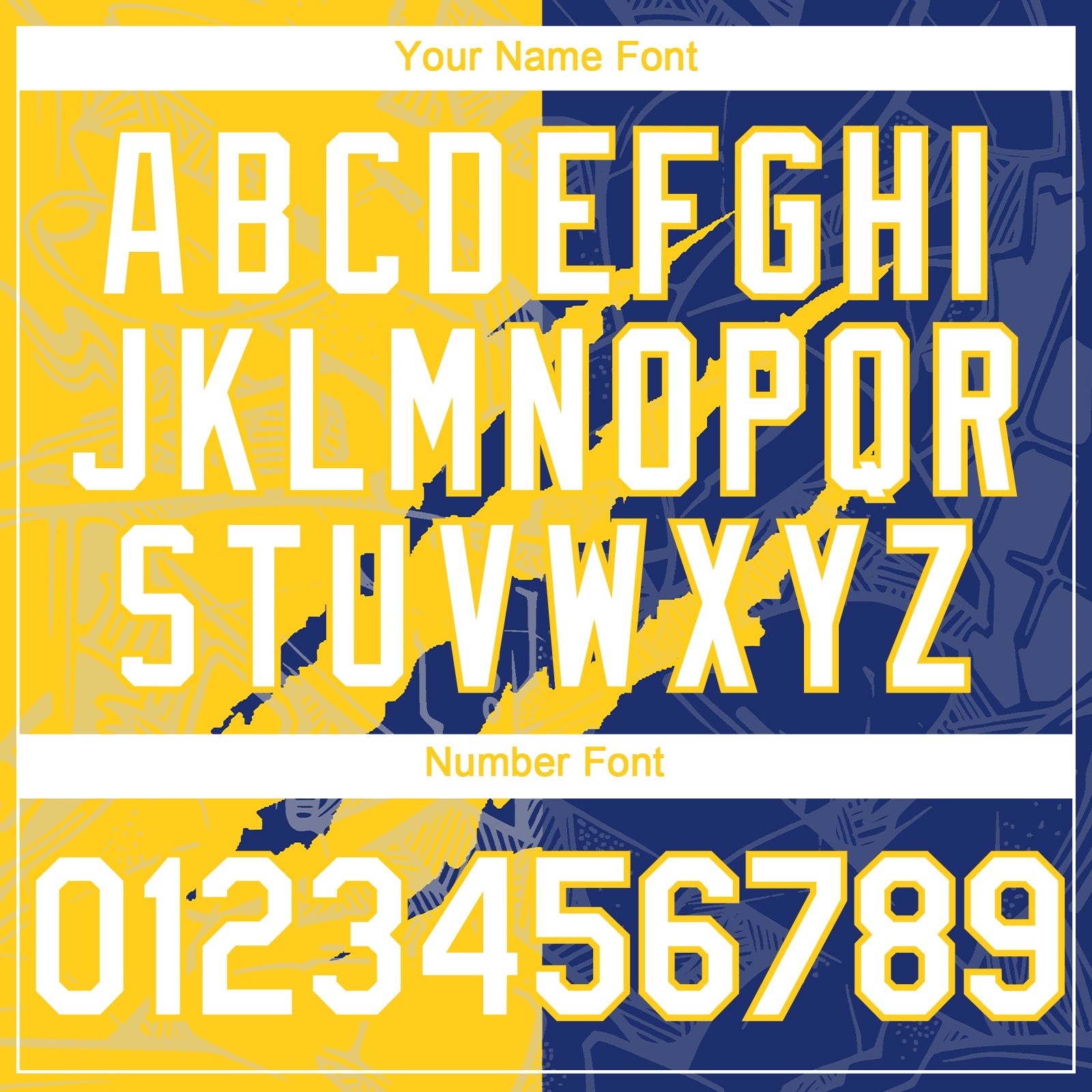 Custom Graffiti Pattern White Royal-Yellow 3D Scratch Authentic Baseball Jersey