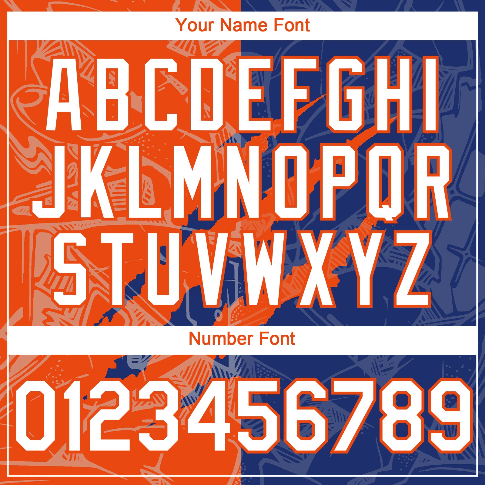 Custom Graffiti Pattern White Royal-Orange 3D Scratch Authentic Baseball Jersey