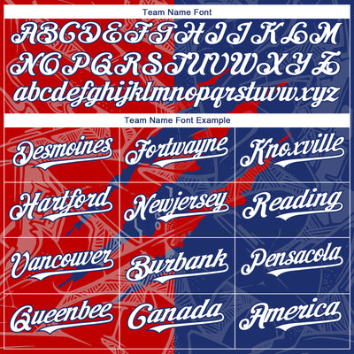 Custom Graffiti Pattern White Royal-Red 3D Scratch Authentic Baseball Jersey