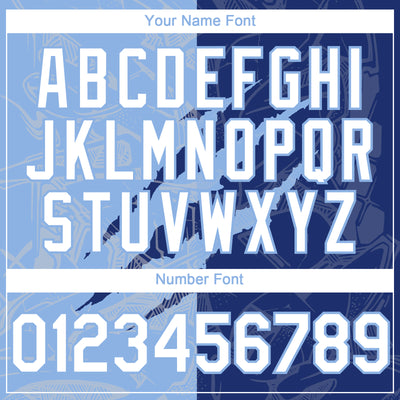 Custom Graffiti Pattern White Royal-Light Blue 3D Scratch Authentic Baseball Jersey