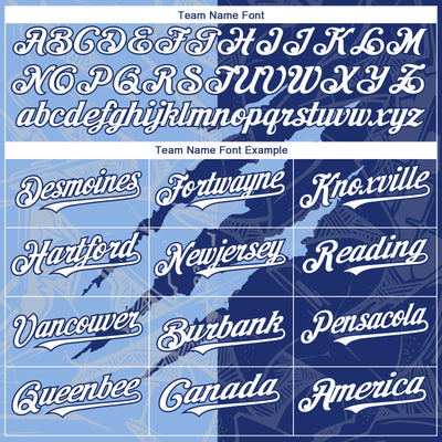 Custom Graffiti Pattern White Royal-Light Blue 3D Scratch Authentic Baseball Jersey