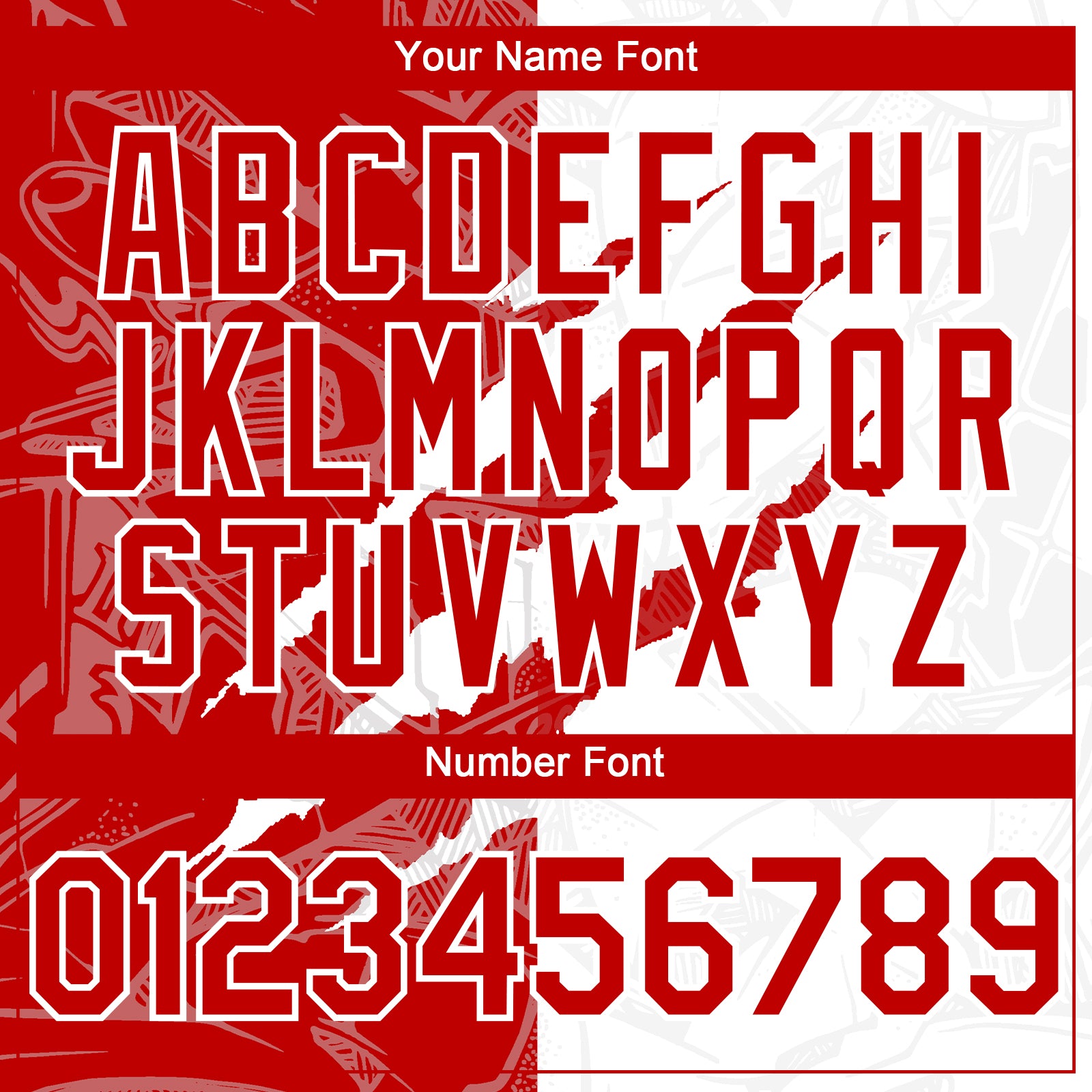 Custom Graffiti Pattern Red-White 3D Scratch Authentic Baseball Jersey