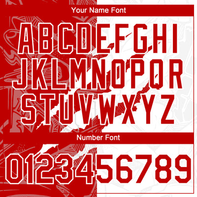 Custom Graffiti Pattern Red-White 3D Scratch Authentic Baseball Jersey