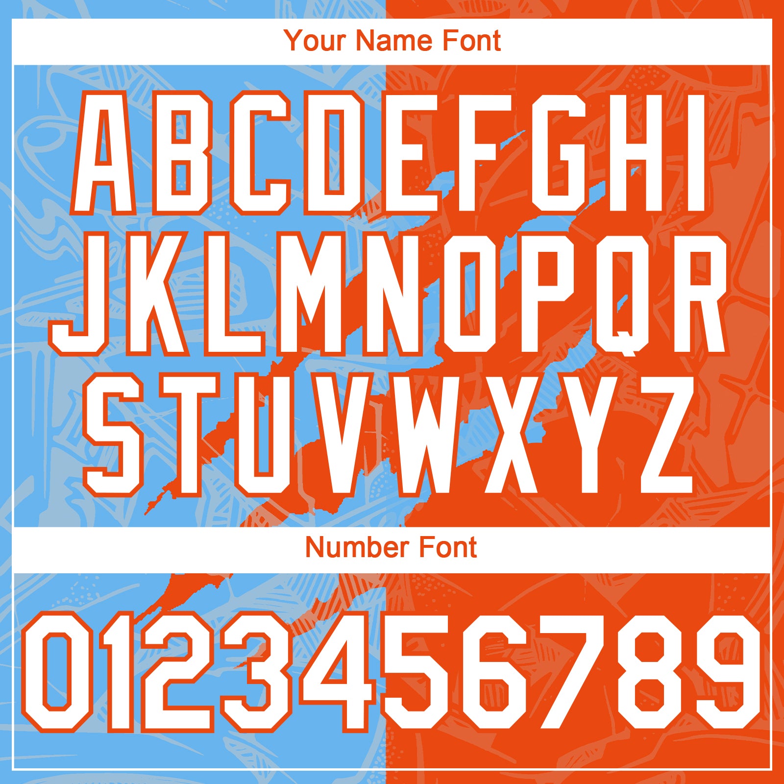 Custom Graffiti Pattern White Orange-Sky Blue 3D Scratch Authentic Baseball Jersey