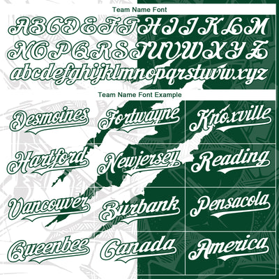 Custom Graffiti Pattern White-Green 3D Scratch Authentic Baseball Jersey