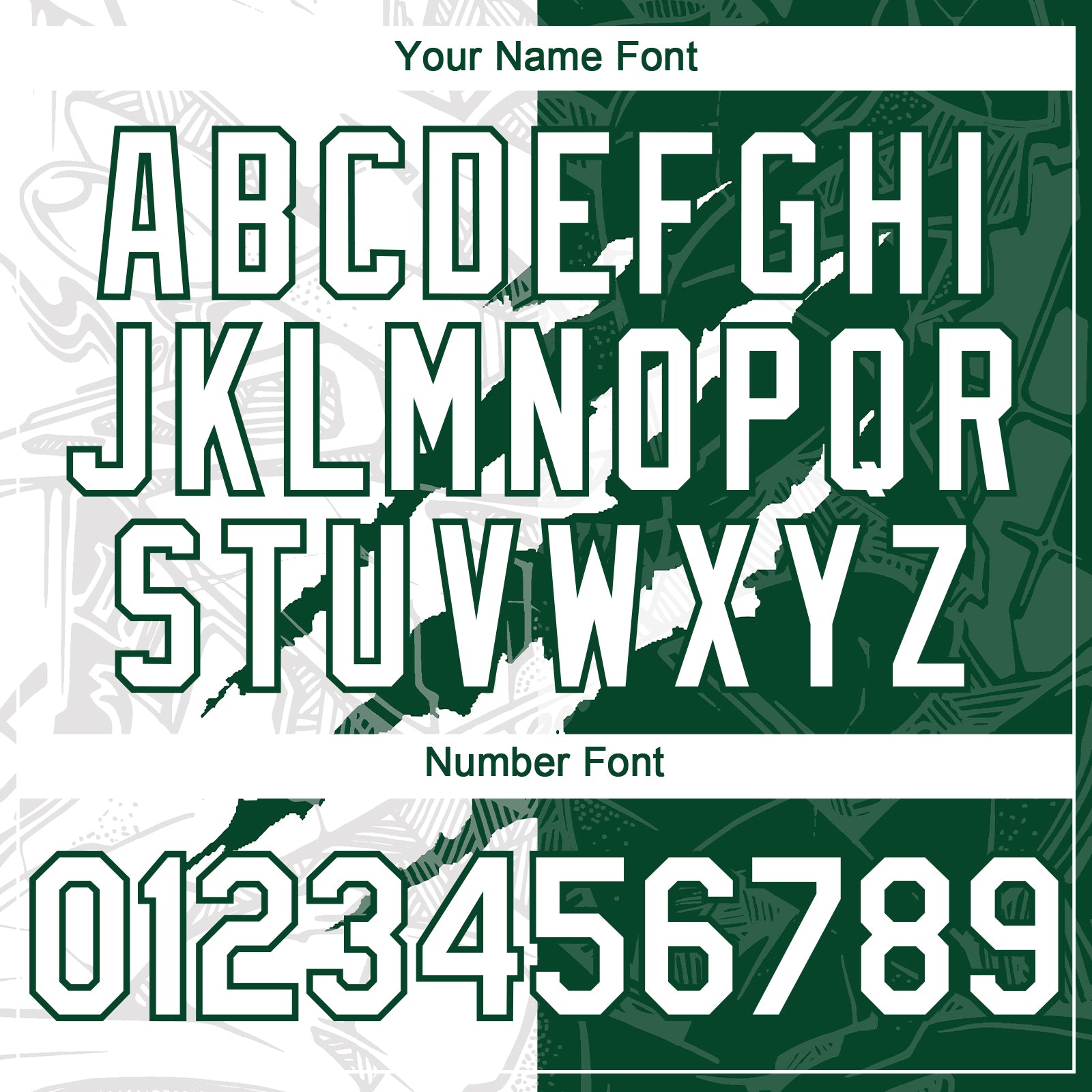 Custom Graffiti Pattern White-Green 3D Scratch Authentic Baseball Jersey