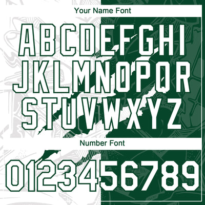 Custom Graffiti Pattern White-Green 3D Scratch Authentic Baseball Jersey