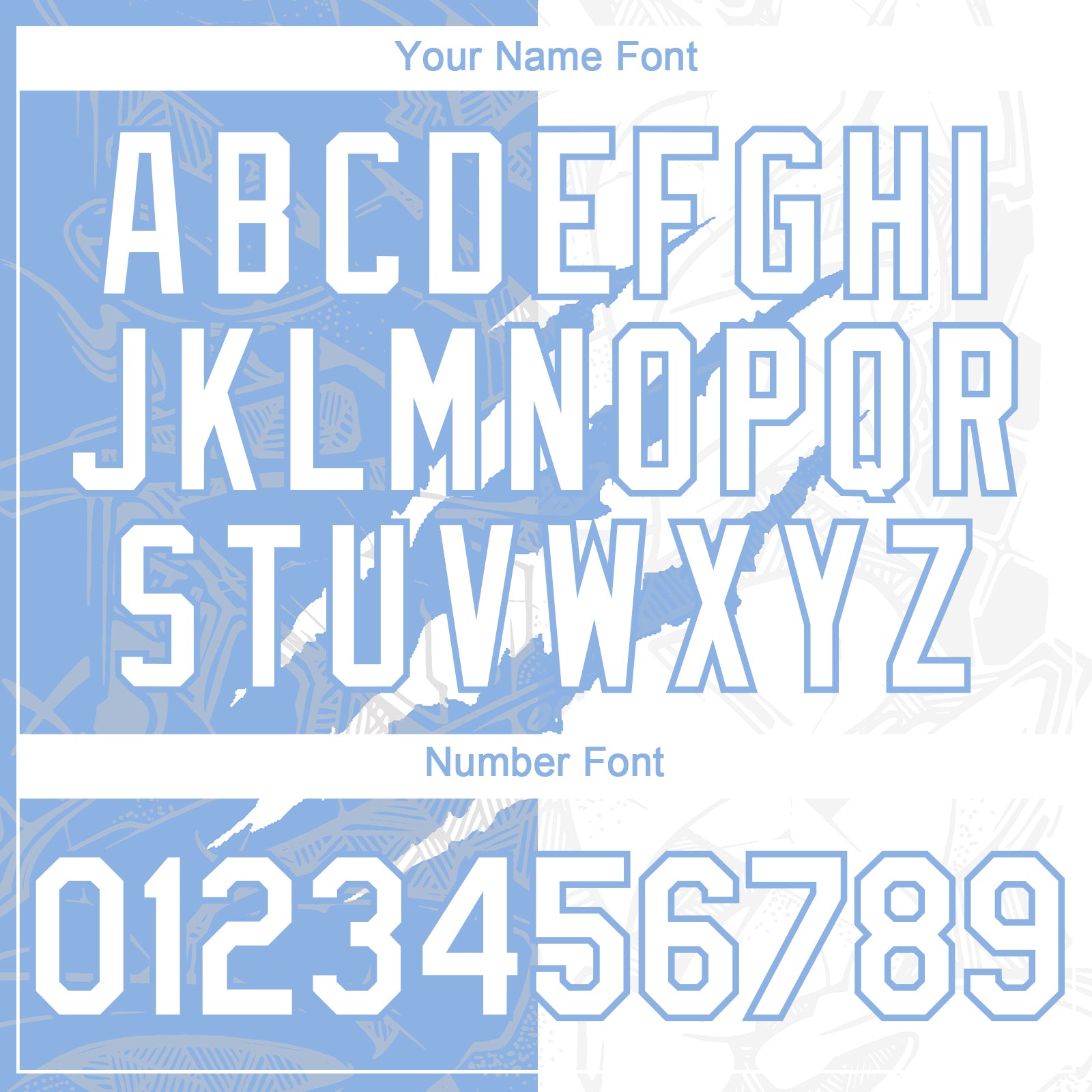 Custom Graffiti Pattern White-Light Blue 3D Scratch Authentic Baseball Jersey