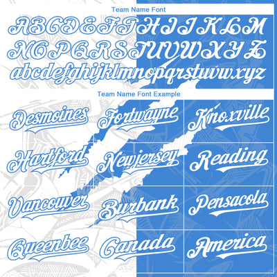 Custom Graffiti Pattern White-Electric Blue 3D Scratch Authentic Baseball Jersey