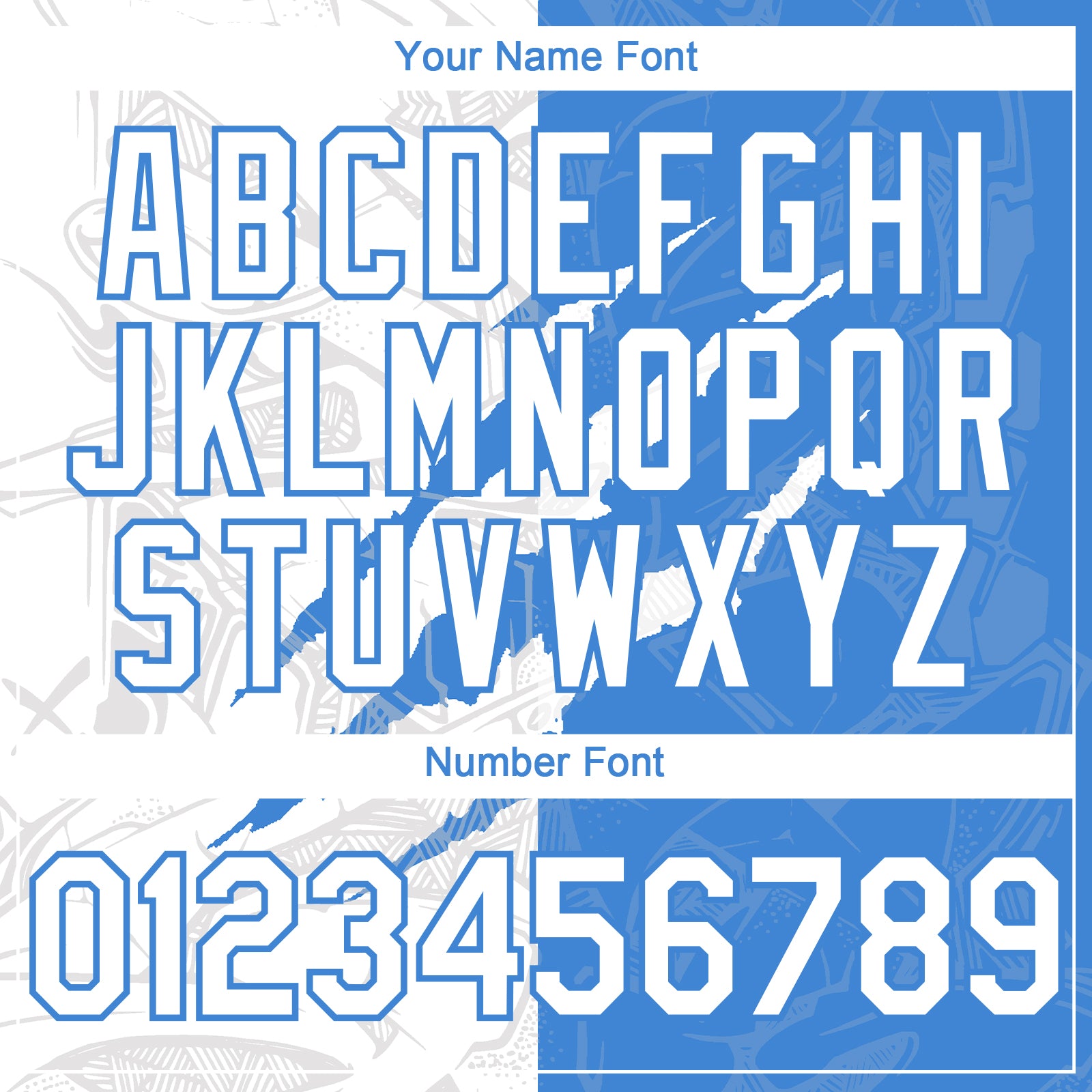 Custom Graffiti Pattern White-Electric Blue 3D Scratch Authentic Baseball Jersey