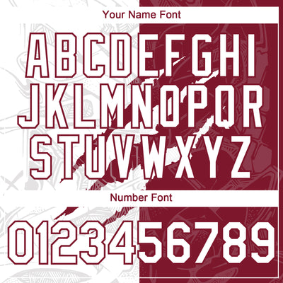 Custom Graffiti Pattern White-Crimson 3D Scratch Authentic Baseball Jersey