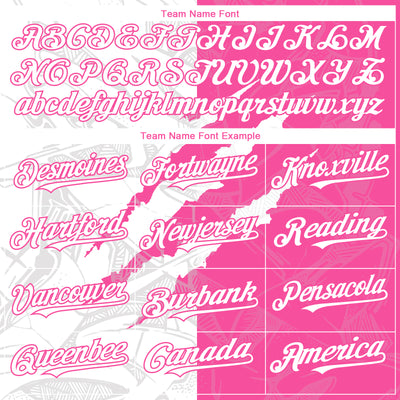 Custom Graffiti Pattern White-Pink 3D Scratch Authentic Baseball Jersey