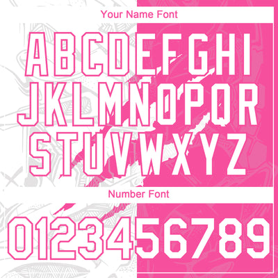 Custom Graffiti Pattern White-Pink 3D Scratch Authentic Baseball Jersey