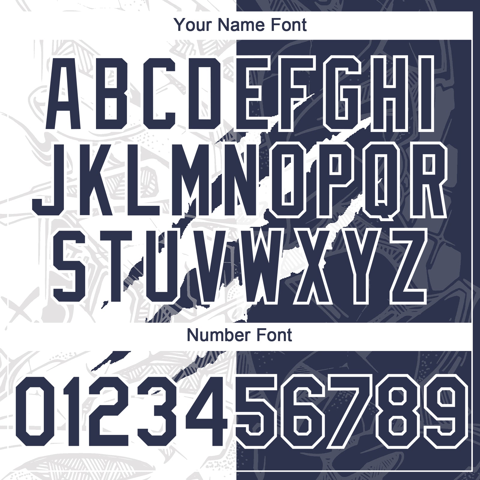 Custom Graffiti Pattern Navy-White 3D Scratch Authentic Baseball Jersey