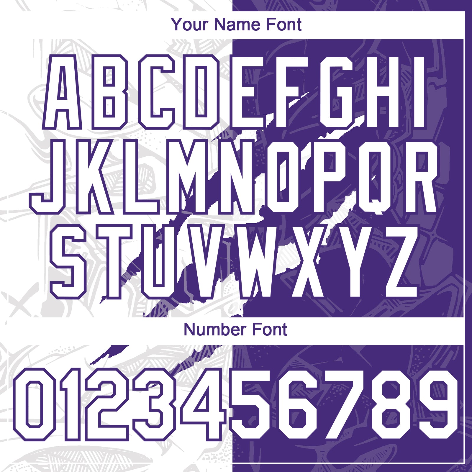 Custom Graffiti Pattern White-Purple 3D Scratch Authentic Baseball Jersey