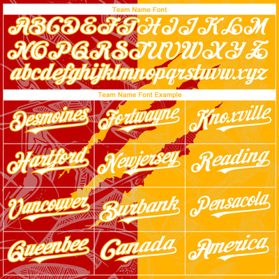 Custom Graffiti Pattern White Gold-Red 3D Scratch Authentic Baseball Jersey