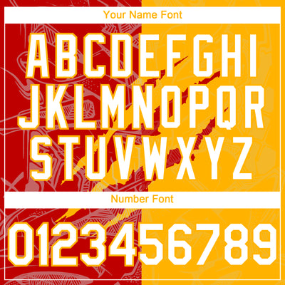 Custom Graffiti Pattern White Gold-Red 3D Scratch Authentic Baseball Jersey