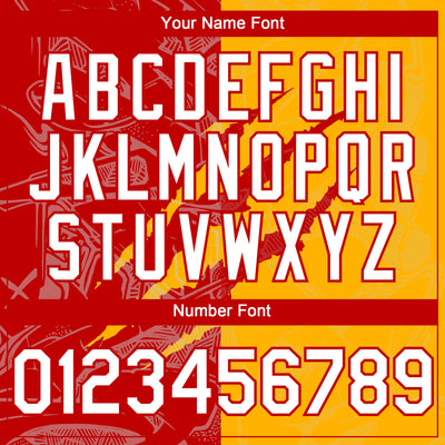 Custom Graffiti Pattern White Gold-Red 3D Scratch Authentic Baseball Jersey